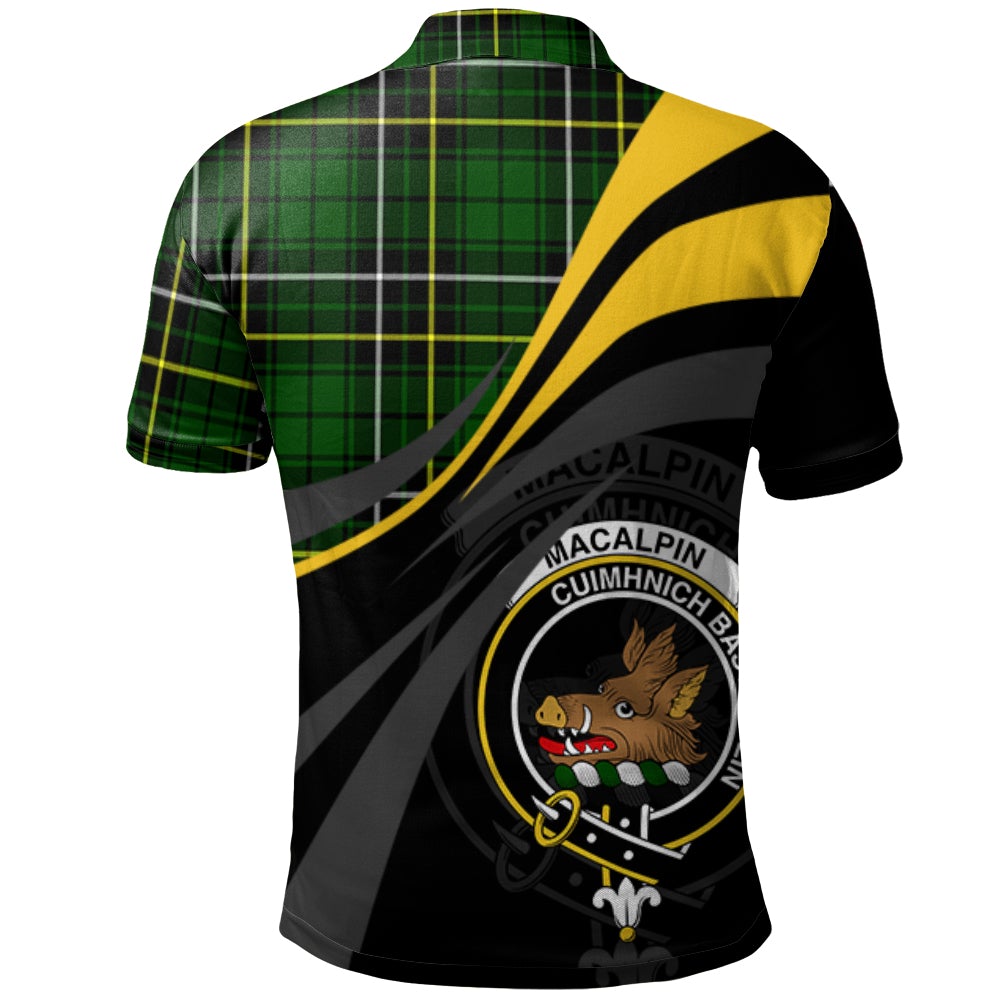 MacAlpin (MacAlpine) Modern Tartan Polo Shirt - Royal Coat Of Arms Style