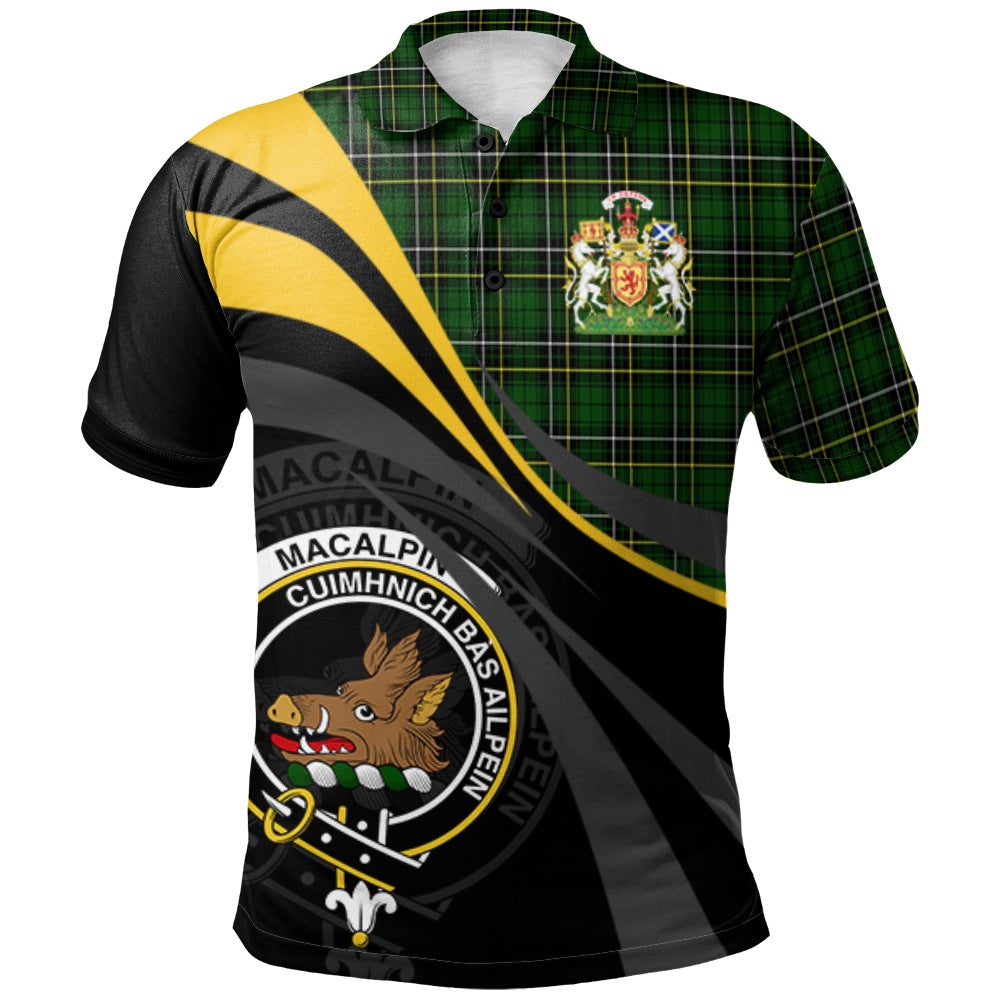MacAlpin (MacAlpine) Modern 02 Tartan Polo Shirt - Royal Coat Of Arms Style