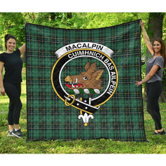 MacAlpin (MacAlpine) Ancient Tartan Crest Quilt