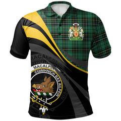 MacAlpin (MacAlpine) Ancient Tartan Polo Shirt - Royal Coat Of Arms Style