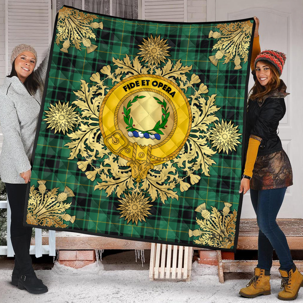 MacArthur Ancient Tartan Crest Premium Quilt - Gold Thistle Style