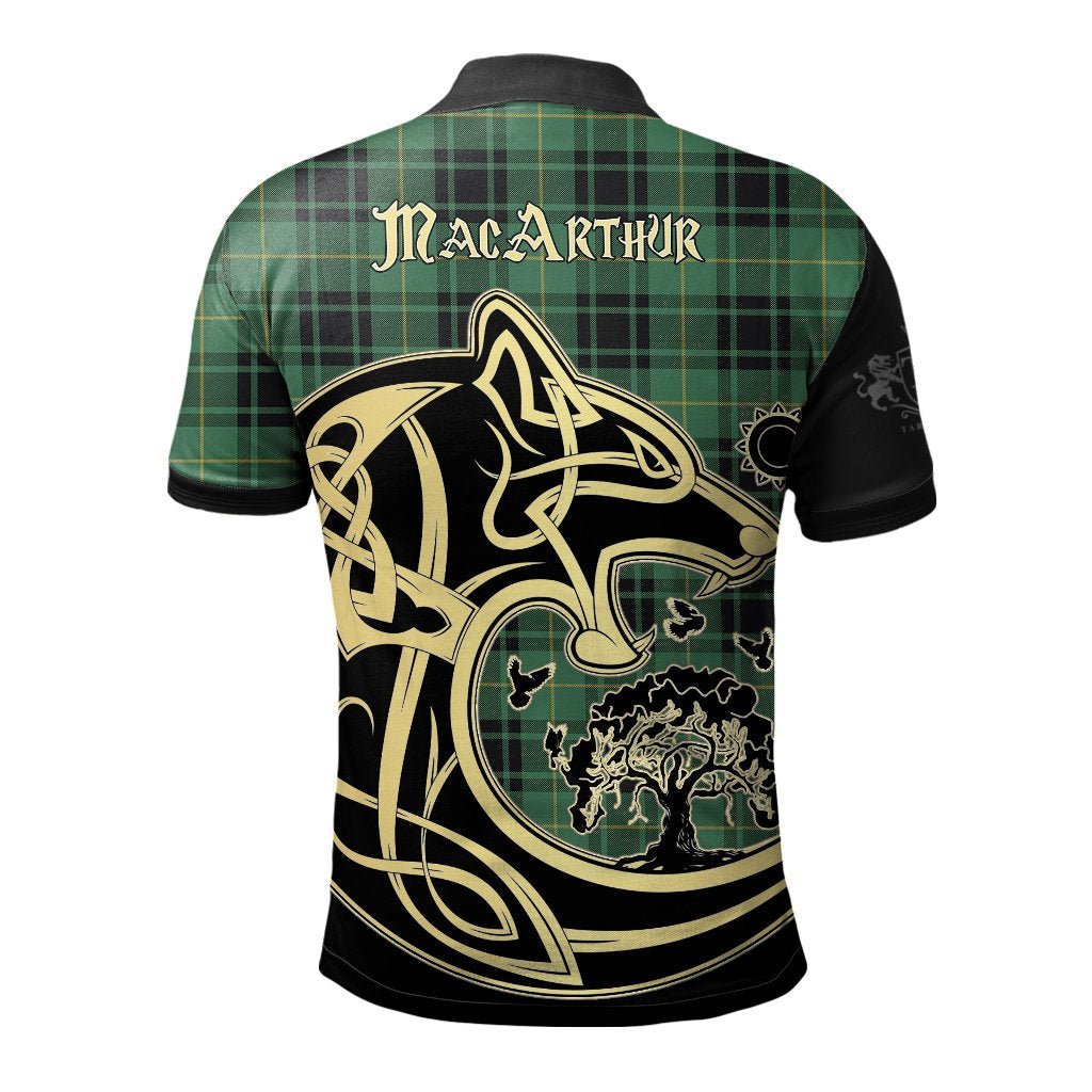 MacArthur Ancient Tartan Polo Shirt Viking Wolf
