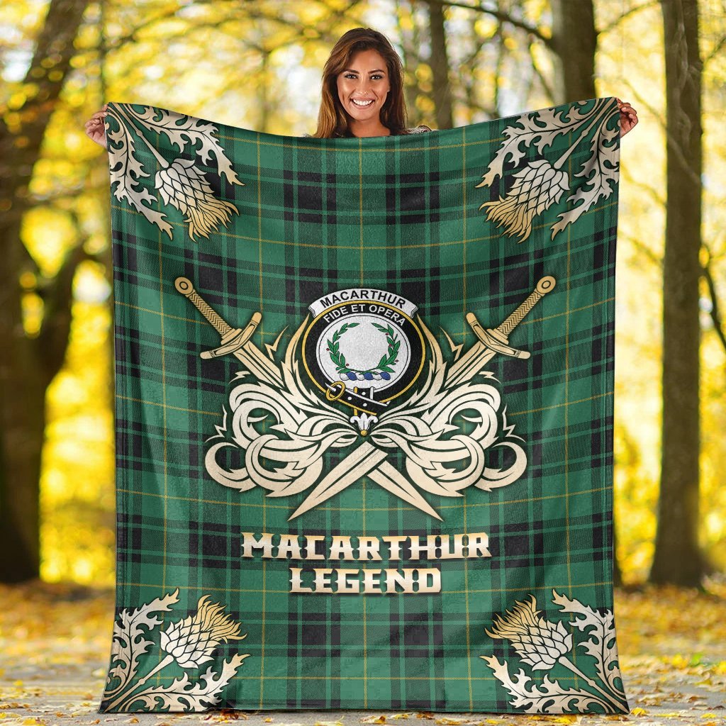 MacArthur Ancient Tartan Gold Courage Symbol Blanket