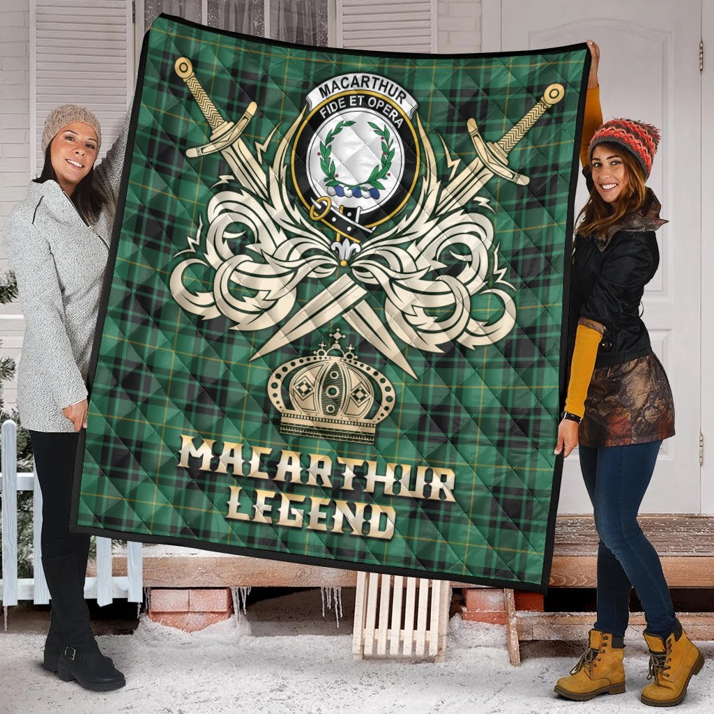 MacArthur Ancient Tartan Crest Legend Gold Royal Premium Quilt