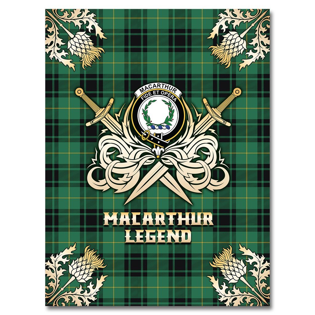 MacArthur Ancient Tartan Gold Courage Symbol Blanket