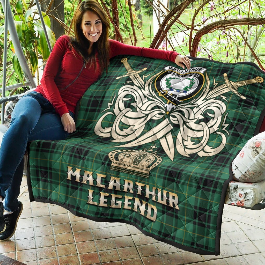 MacArthur Ancient Tartan Crest Legend Gold Royal Premium Quilt