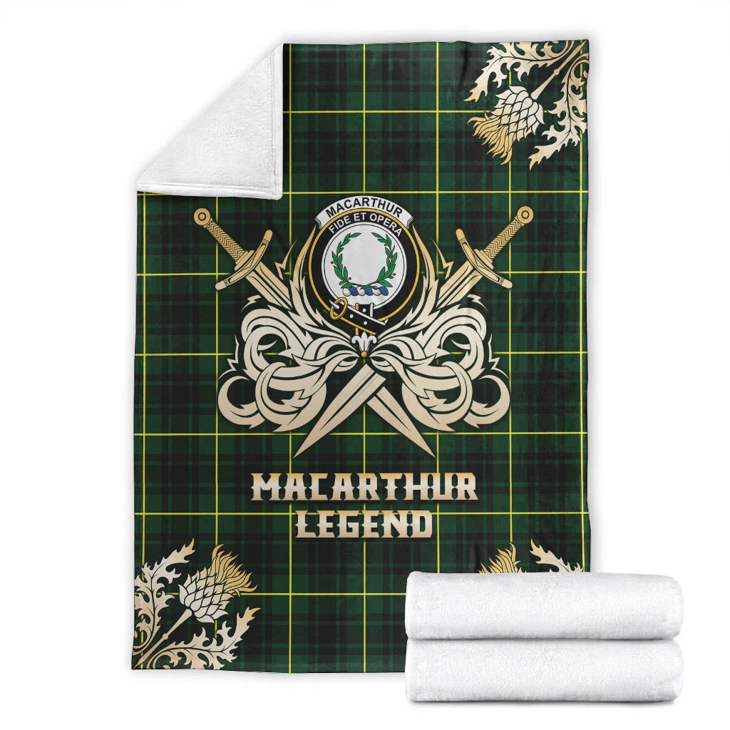 MacArthur Modern Tartan Gold Courage Symbol Blanket