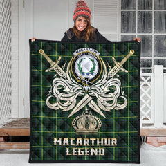 MacArthur Modern Tartan Crest Legend Gold Royal Premium Quilt