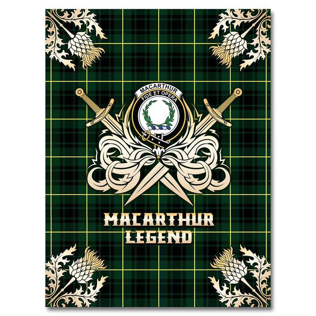 MacArthur Modern Tartan Gold Courage Symbol Blanket