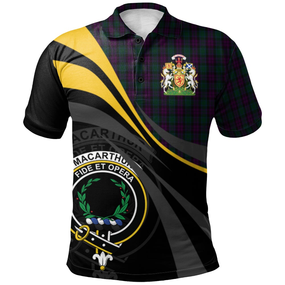 MacArthur of Milton Hunting Tartan Polo Shirt - Royal Coat Of Arms Style