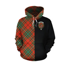 MacAulay Ancient Tartan Hoodie Half of Me - Cross Style