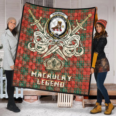 MacAulay Ancient Tartan Crest Legend Gold Royal Premium Quilt