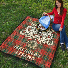 MacAulay Ancient Tartan Crest Legend Gold Royal Premium Quilt