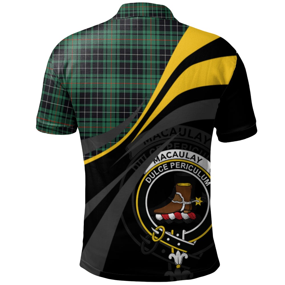 MacAulay Hunting Ancient Tartan Polo Shirt - Royal Coat Of Arms Style