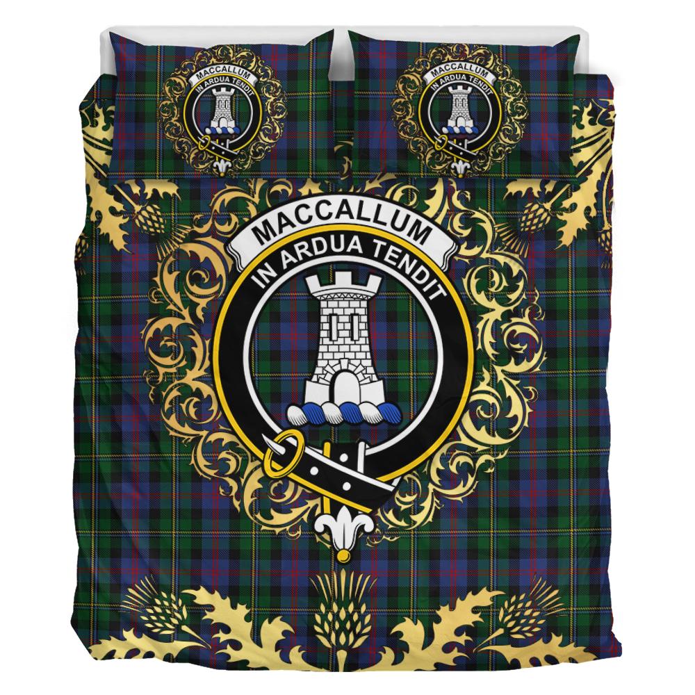 MacCallum (Malcolm) 02 Tartan Crest Bedding Set - Golden Thistle Style