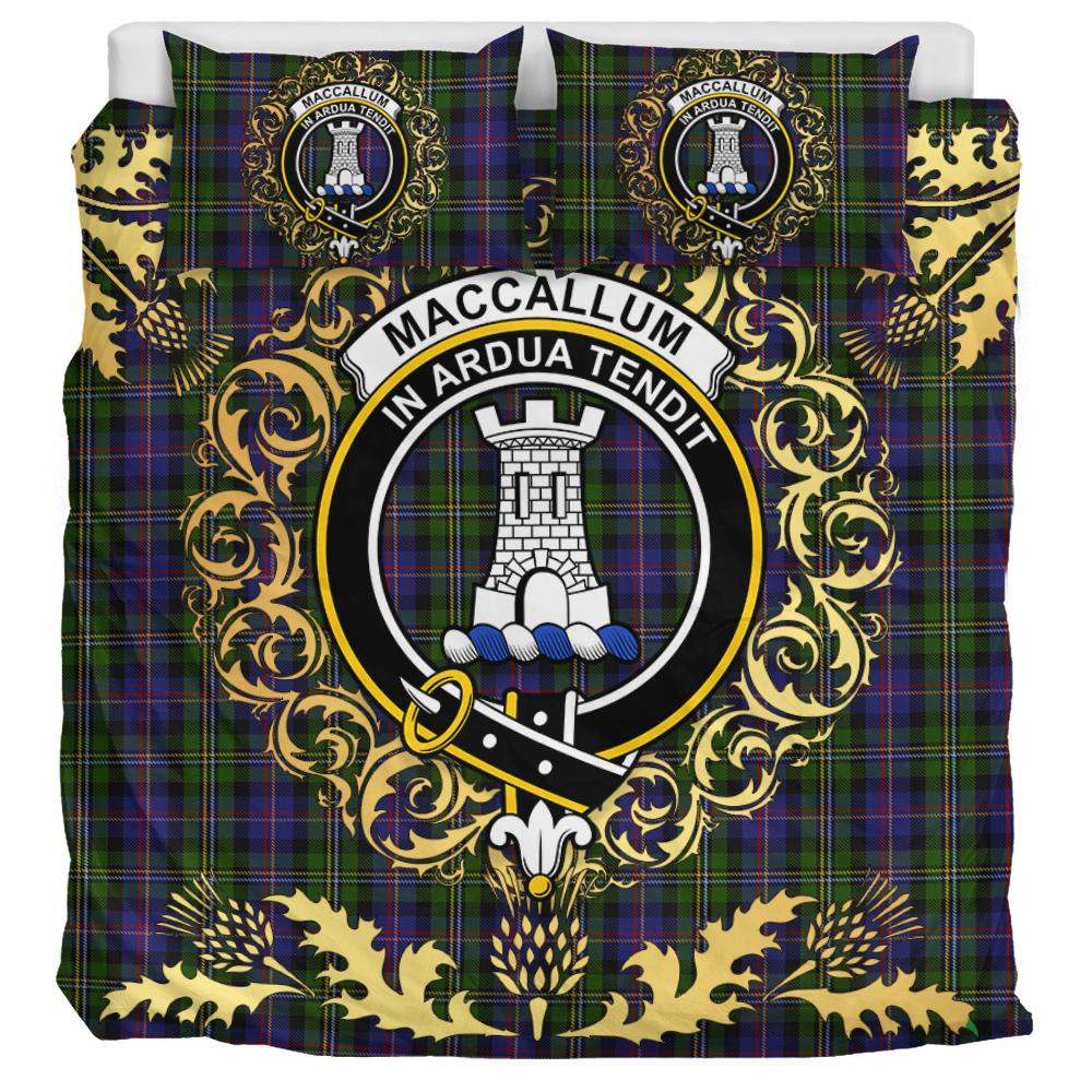 MacCallum (Malcolm) 03 Tartan Crest Bedding Set - Golden Thistle Style