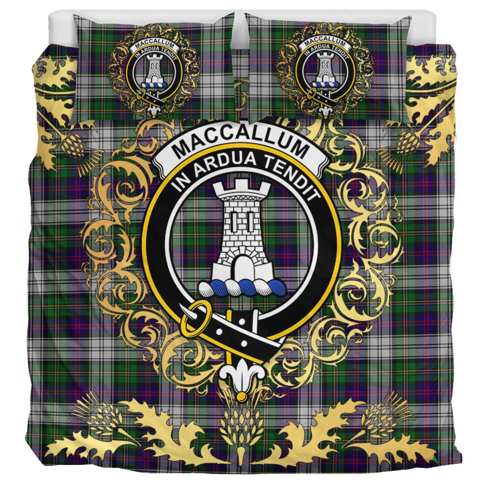 MacCallum (Malcolm) Dress 01 Tartan Crest Bedding Set - Golden Thistle Style