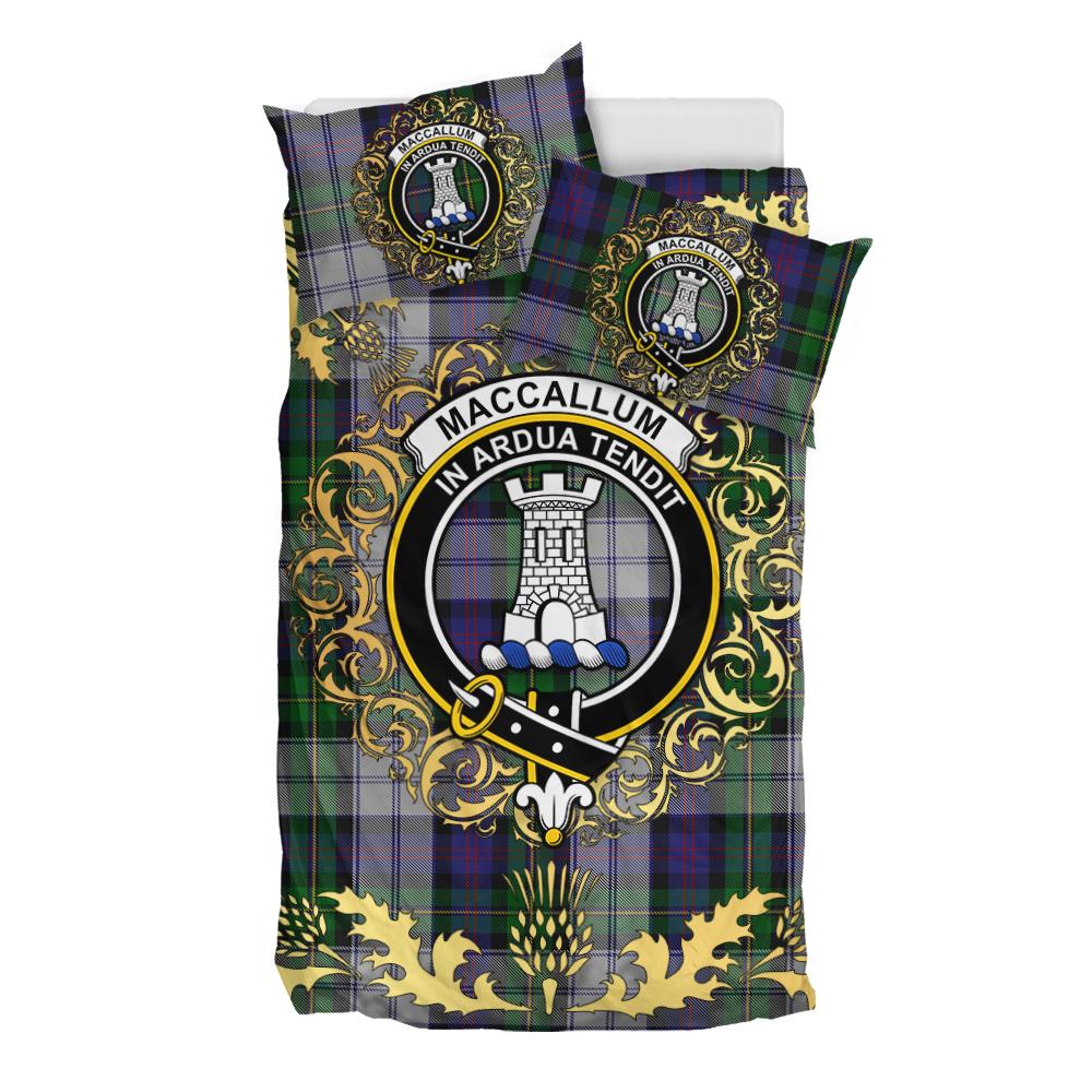 MacCallum (Malcolm) Dress 03 Tartan Crest Bedding Set - Golden Thistle Style