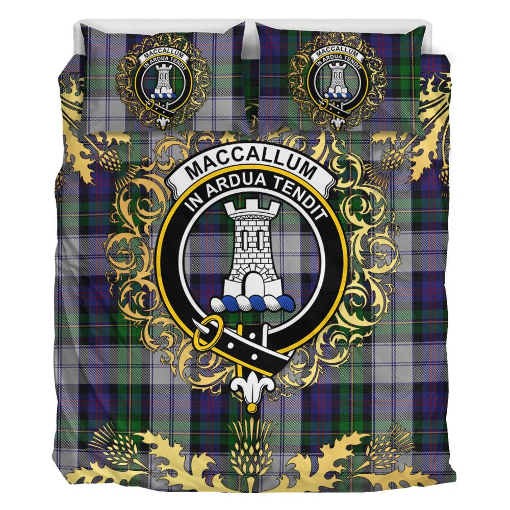 MacCallum (Malcolm) Dress 03 Tartan Crest Bedding Set - Golden Thistle Style