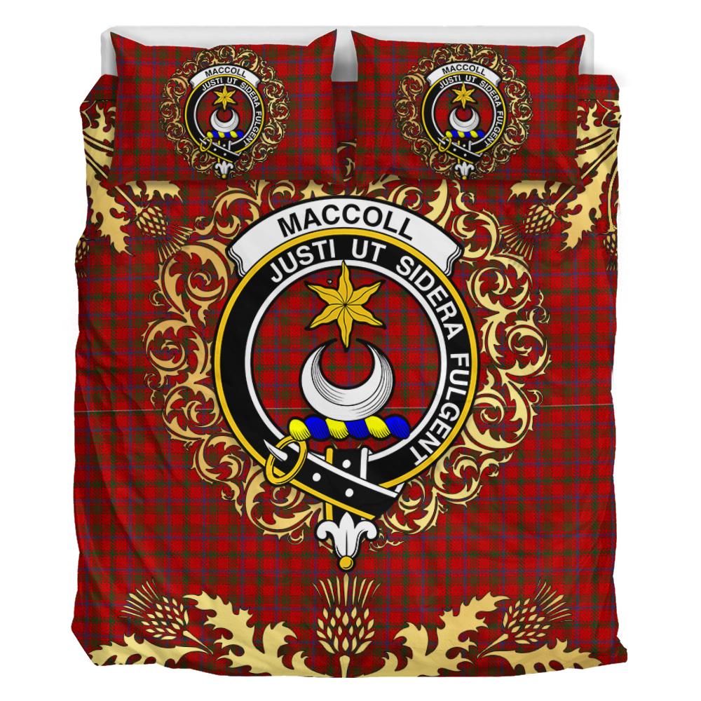 MacColl 02 Tartan Crest Bedding Set - Golden Thistle Style