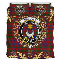 MacColl Ancient Tartan Crest Bedding Set - Golden Thistle Style