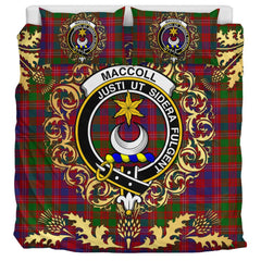 MacColl Hunting Tartan Crest Bedding Set - Golden Thistle Style