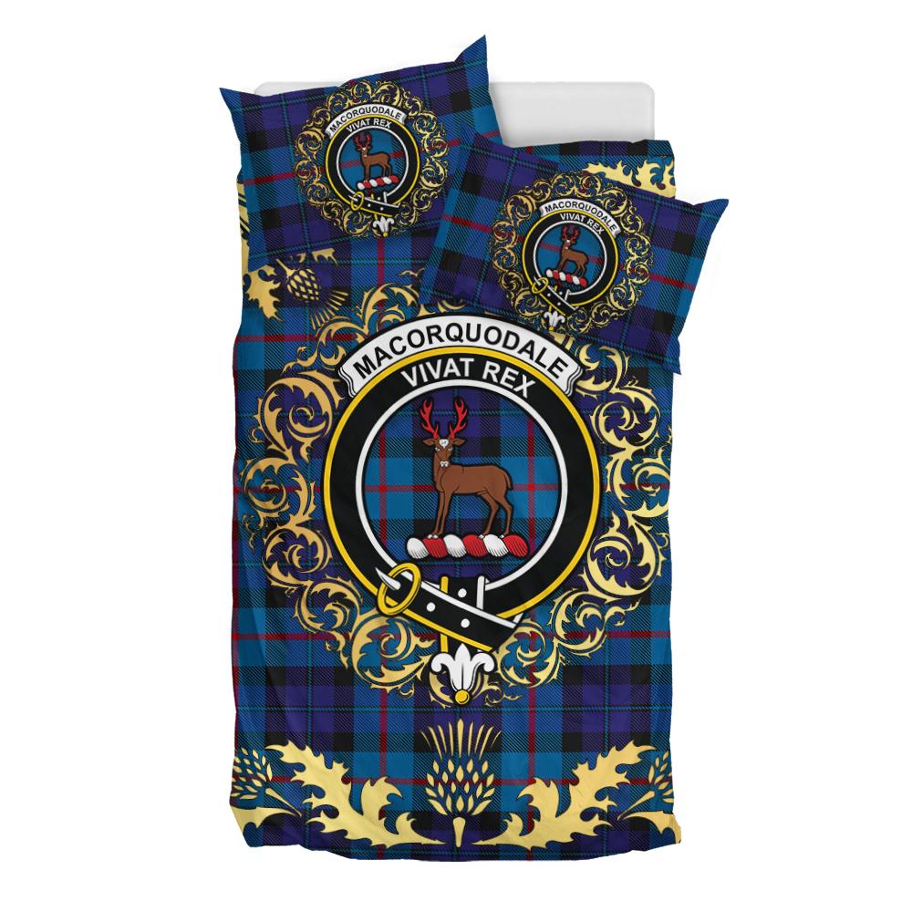MacCorquodale 2 Tartan Crest Bedding Set - Golden Thistle Style