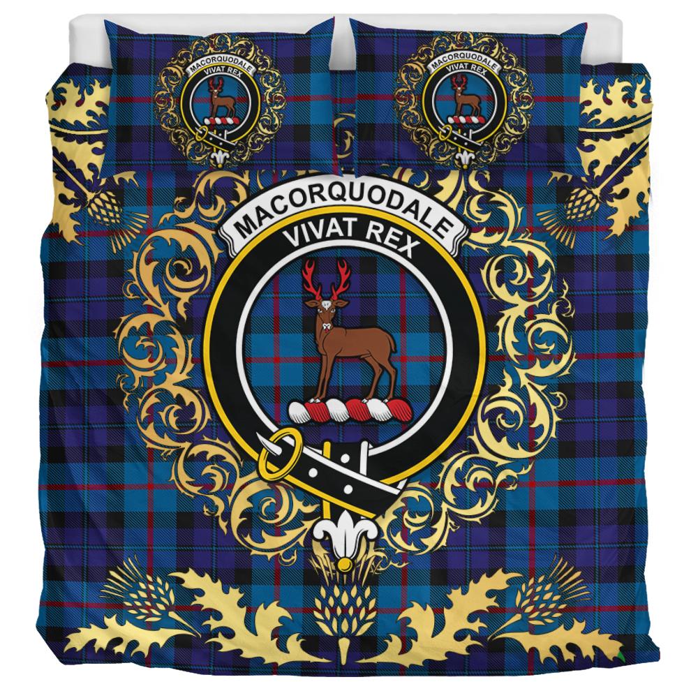 MacCorquodale 2 Tartan Crest Bedding Set - Golden Thistle Style