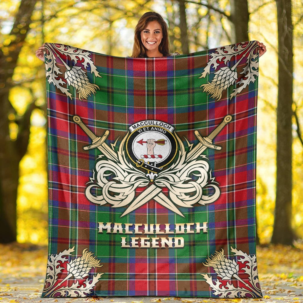 MacCulloch Tartan Gold Courage Symbol Blanket