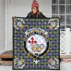 MacDonald Ancient Tartan Crest Premium Quilt - Gold Thistle Style