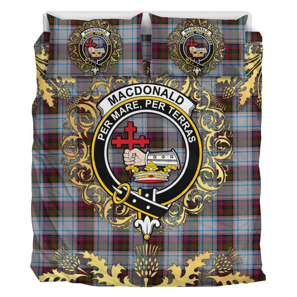 MacDonald Dress 02 Tartan Crest Bedding Set - Golden Thistle Style