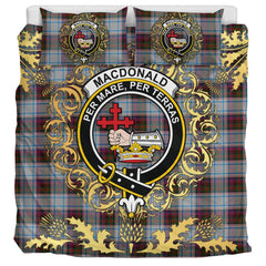 MacDonald Dress 02 Tartan Crest Bedding Set - Golden Thistle Style