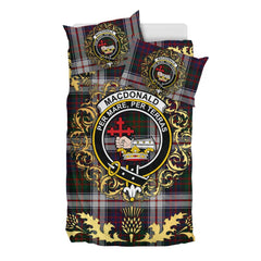 MacDonald Dress Tartan Crest Bedding Set - Golden Thistle Style