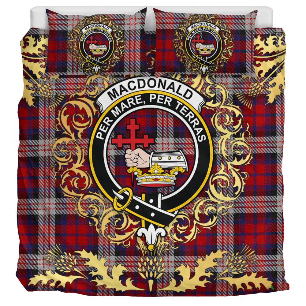 MacDonald Dress Irish Tartan Crest Bedding Set - Golden Thistle Style