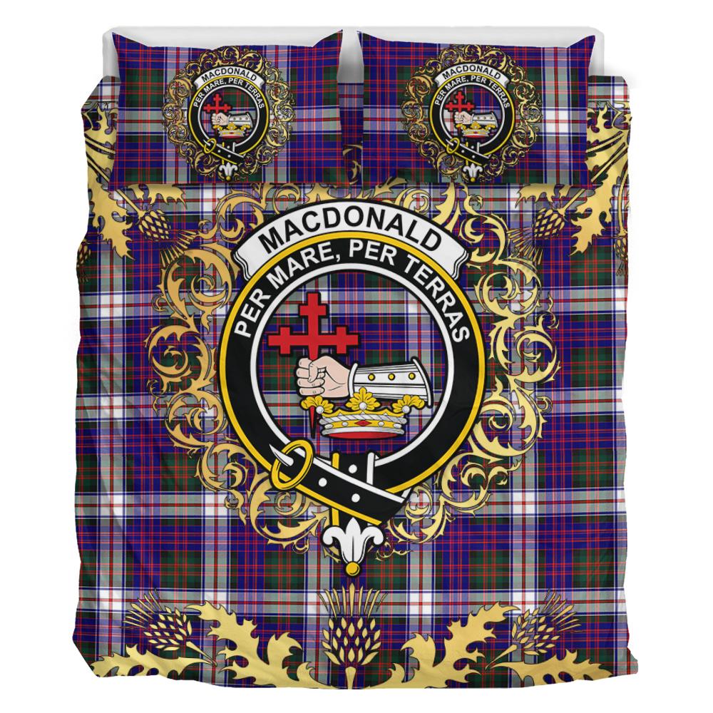 MacDonald Dress Modern Tartan Crest Bedding Set - Golden Thistle Style