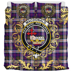 MacDonald Dress Modern Tartan Crest Bedding Set - Golden Thistle Style