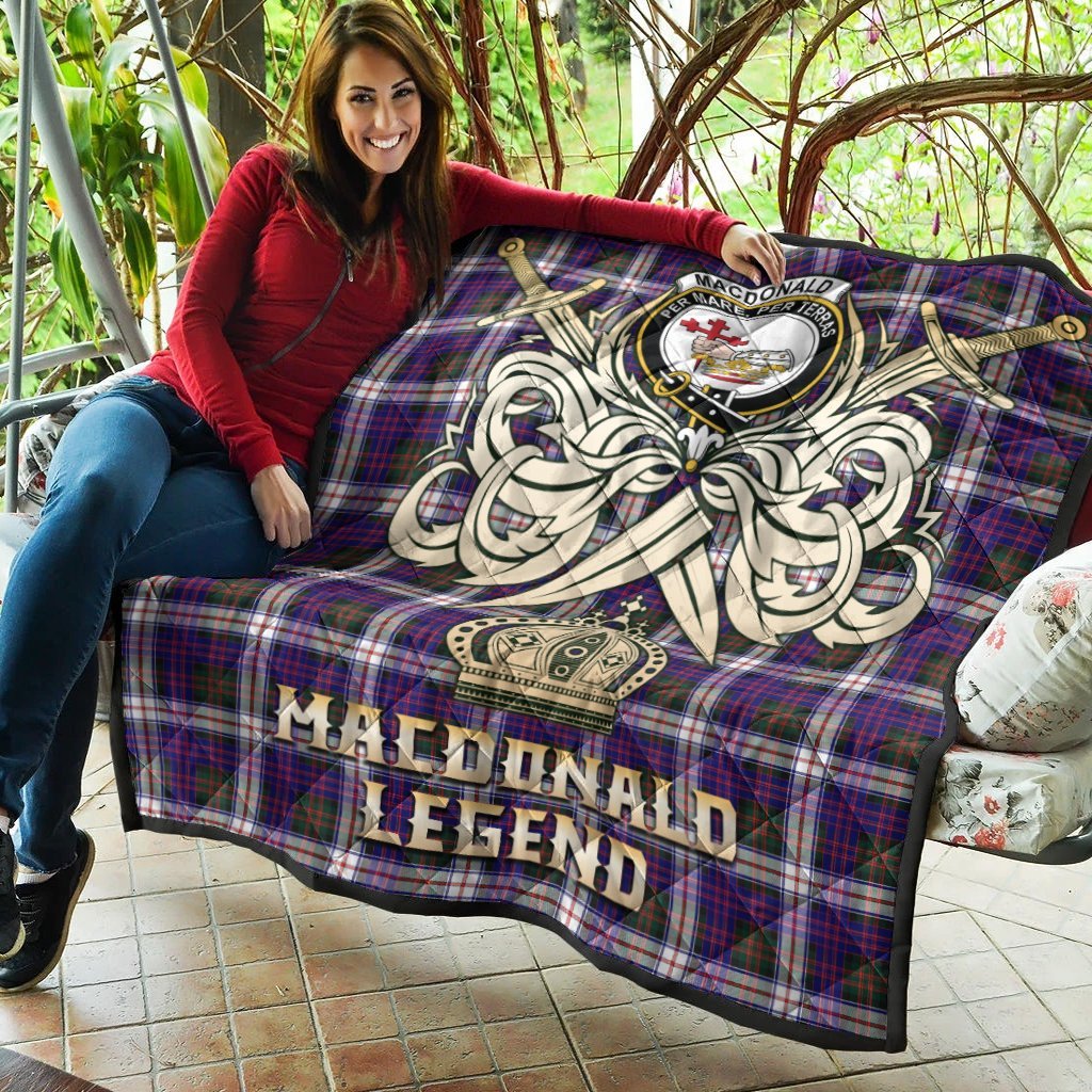 MacDonald Dress Modern Tartan Crest Legend Gold Royal Premium Quilt