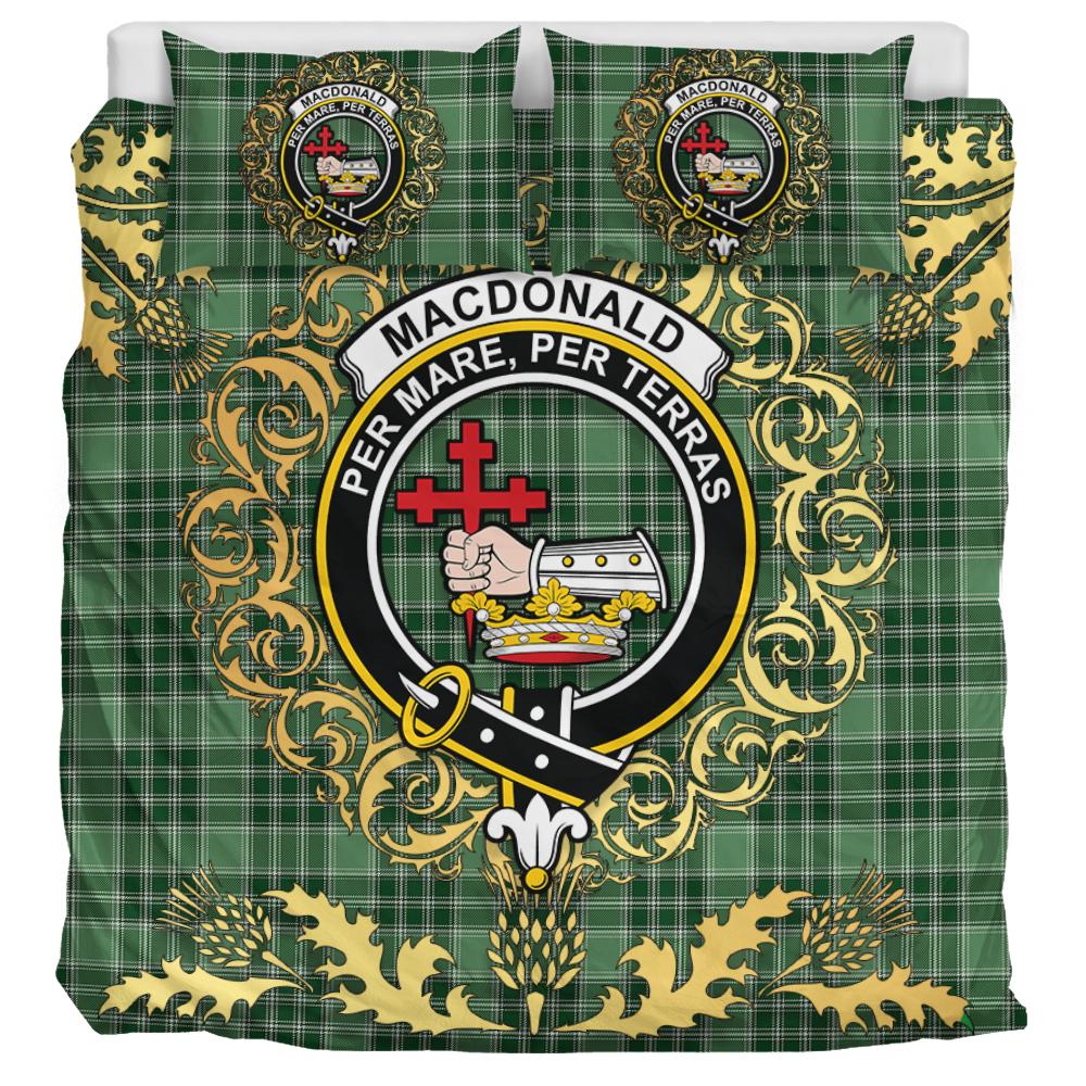 MacDonald Lord of the Isles Hunting 01 Tartan Crest Bedding Set - Golden Thistle Style
