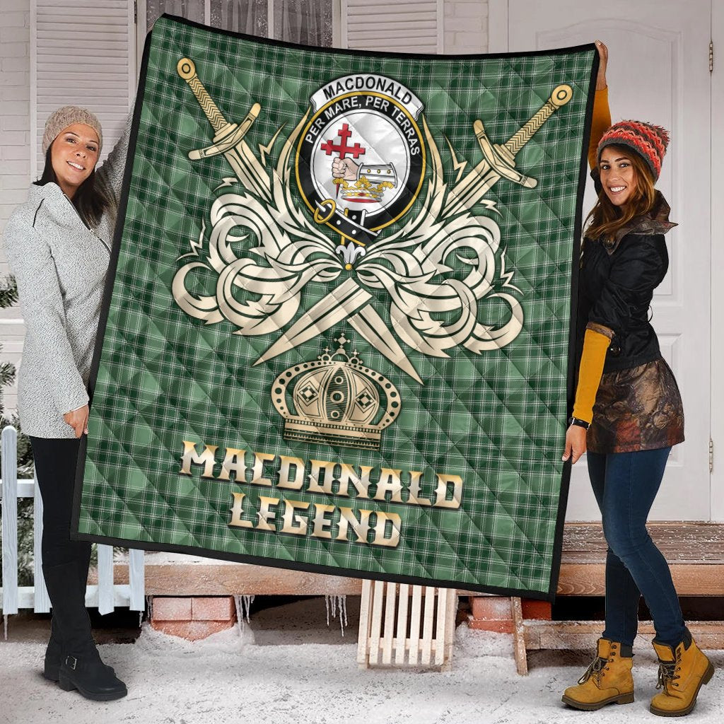 MacDonald Lord of the Isles Hunting Tartan Crest Legend Gold Royal Premium Quilt