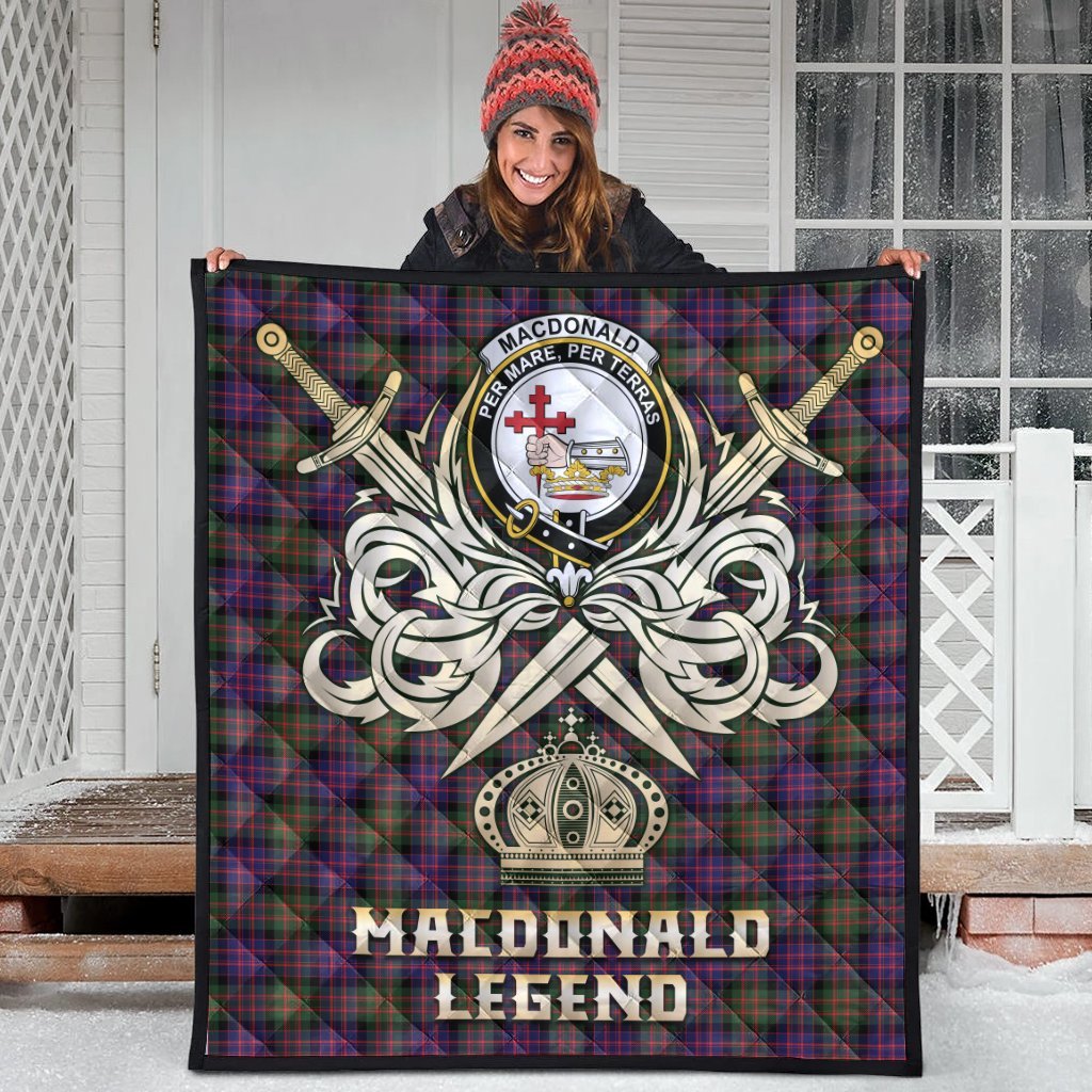 MacDonald Modern Tartan Crest Legend Gold Royal Premium Quilt
