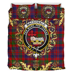 MacDonald of Boisdale Tartan Crest Bedding Set - Golden Thistle Style