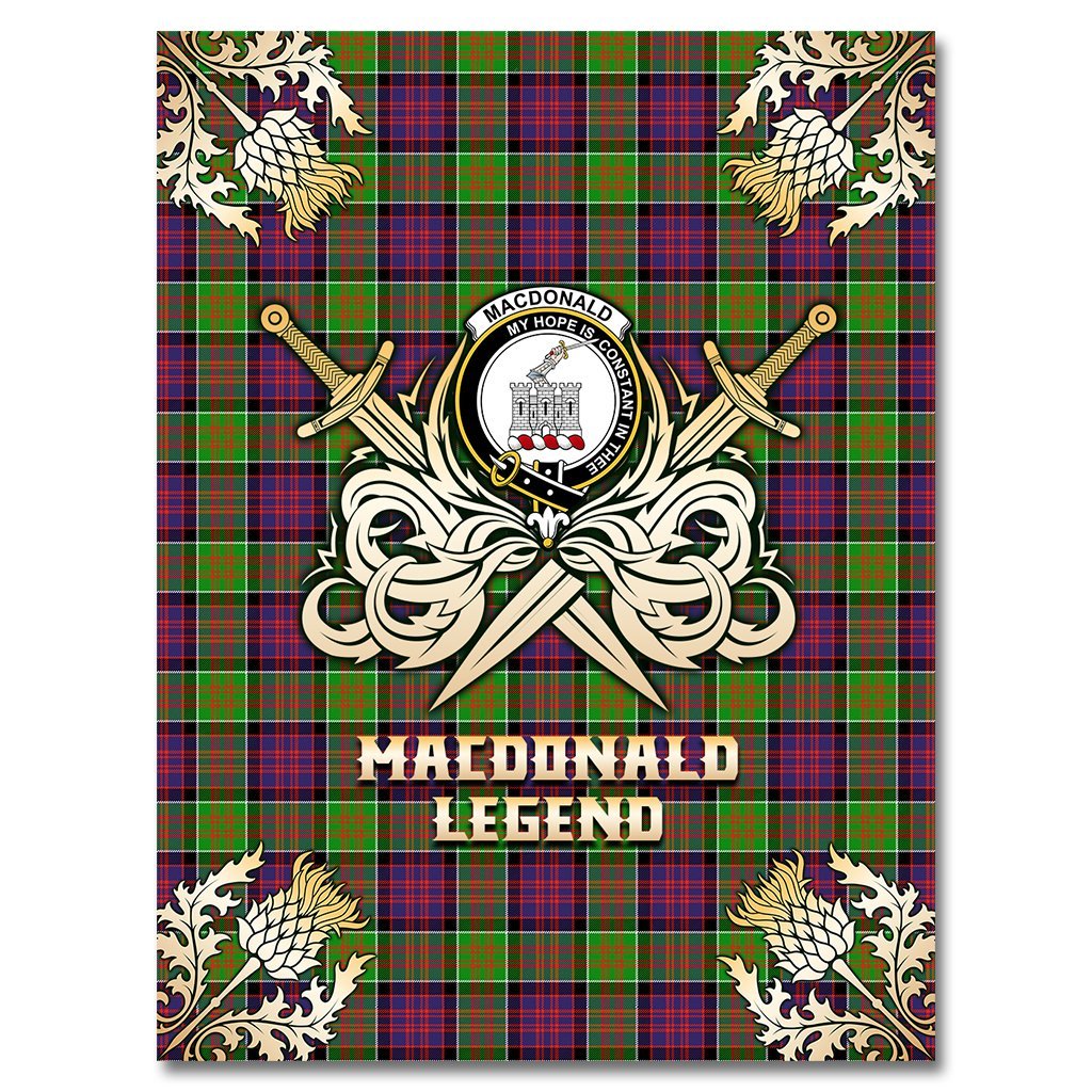 MacDonald of Clanranald Tartan Gold Courage Symbol Blanket