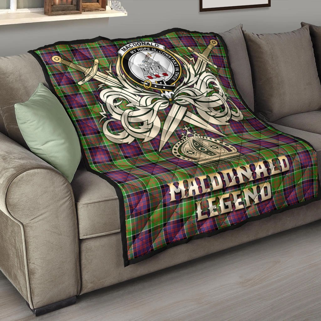 MacDonald of Clanranald Tartan Crest Legend Gold Royal Premium Quilt