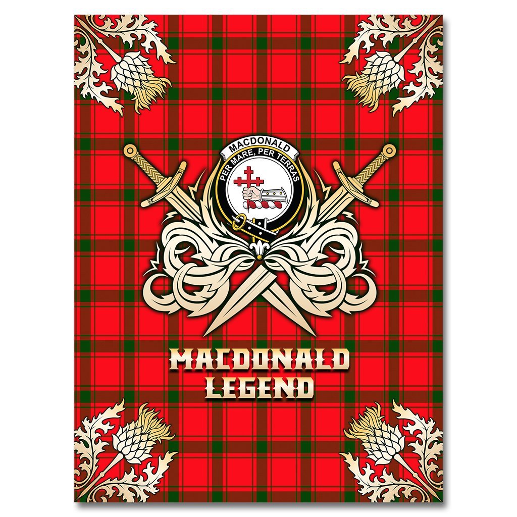 MacDonald of Sleat Tartan Gold Courage Symbol Blanket