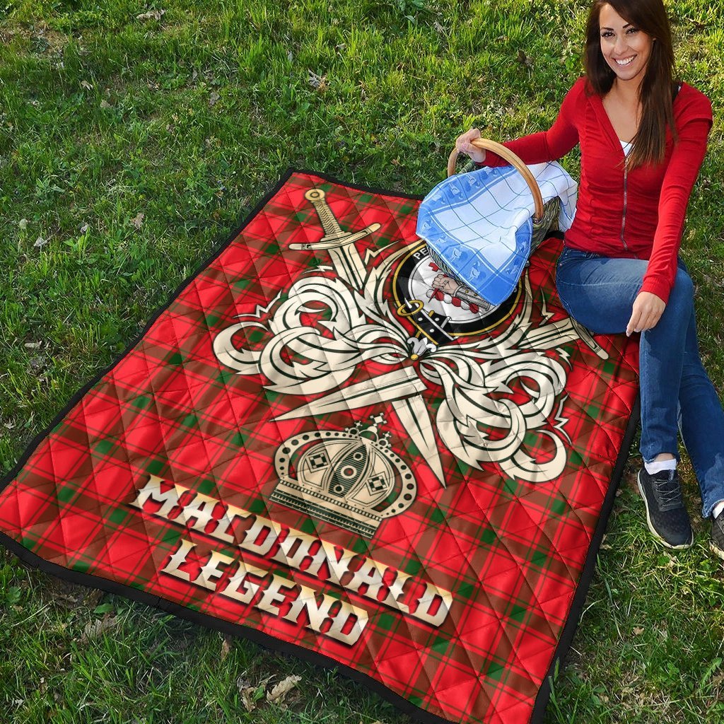 MacDonald of Sleat Tartan Crest Legend Gold Royal Premium Quilt