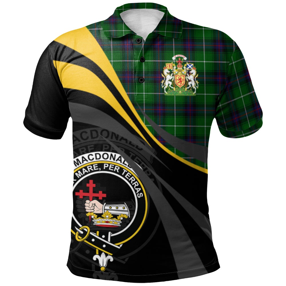 MacDonald of The Isles Tartan Polo Shirt - Royal Coat Of Arms Style