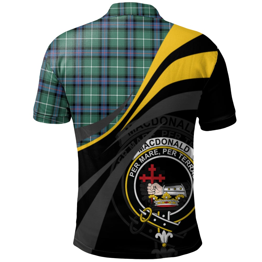 MacDonald of the Isles Hunting Ancient Tartan Polo Shirt - Royal Coat Of Arms Style