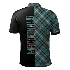 MacDonald of the Isles Hunting Ancient Tartan Polo Shirt Half of Me - Cross Style