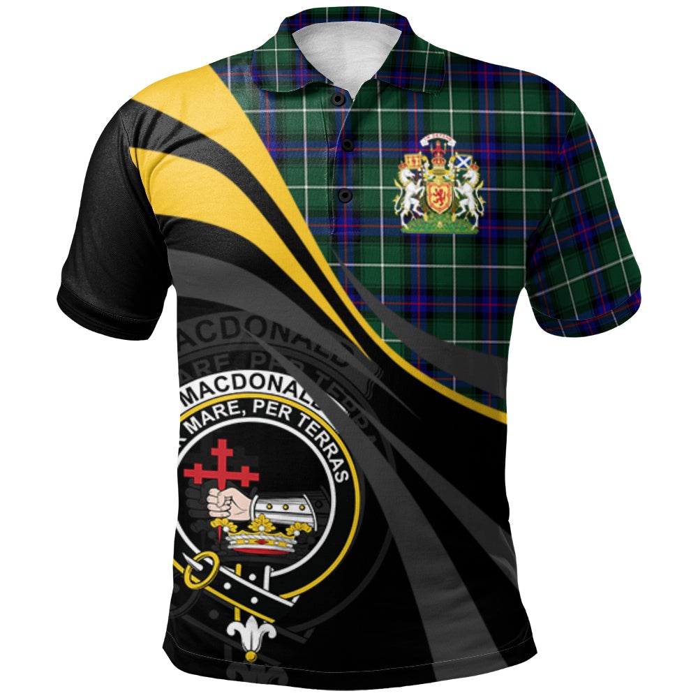 MacDonald of the Isles Hunting Modern Tartan Polo Shirt - Royal Coat Of Arms Style