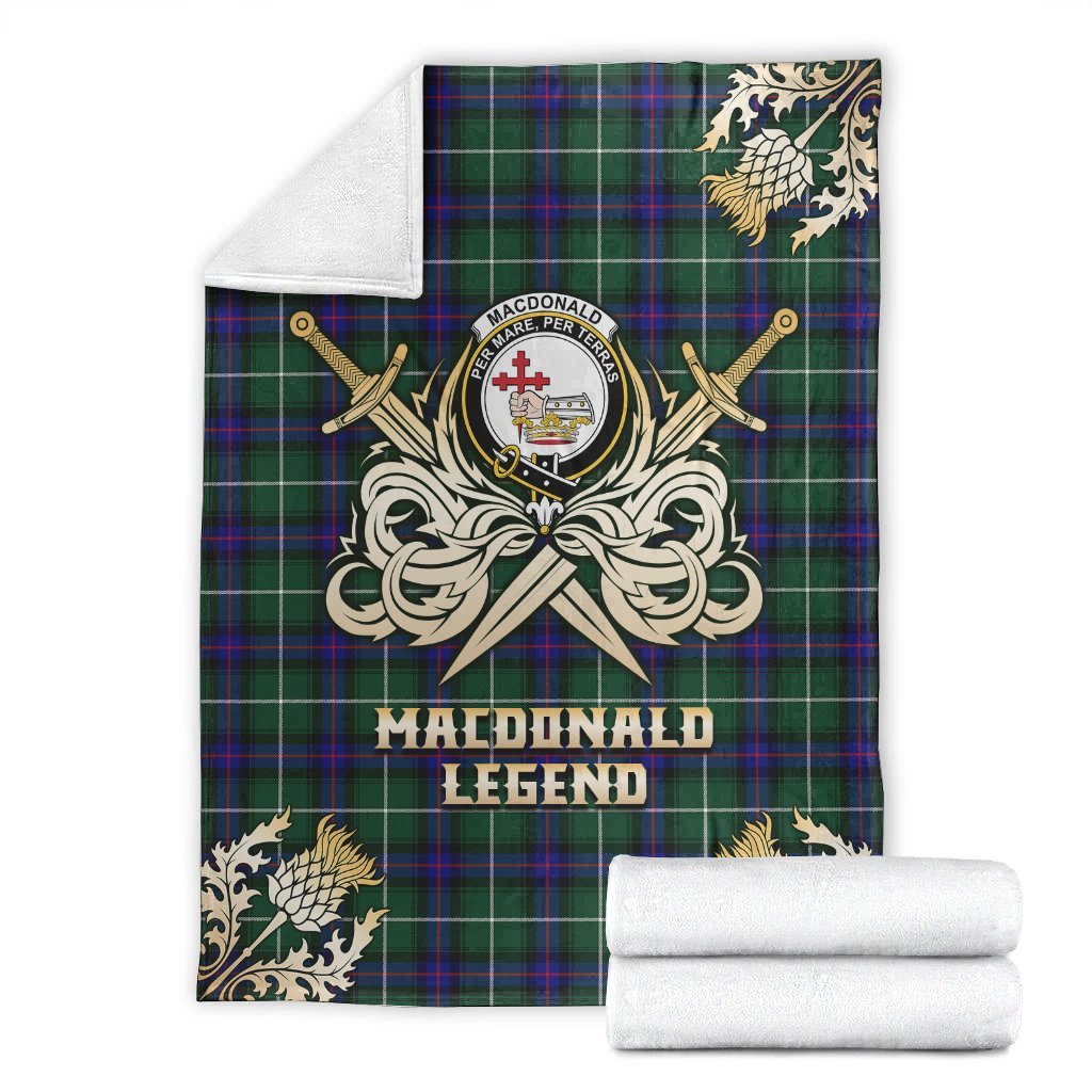 MacDonald of the Isles Hunting Modern Tartan Gold Courage Symbol Blanket